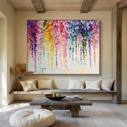 Serene Large Abstract Artwork with Soft Textural Hues for Bedroom & Hallway DKH905
