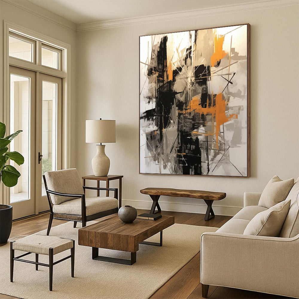 Lava Flow: Vast Hand - Painted Custom Abstract Gemstone for Living Room and Bar DTP116