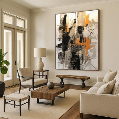 Lava Flow: Vast Hand - Painted Custom Abstract Gemstone for Living Room and Bar DTP116