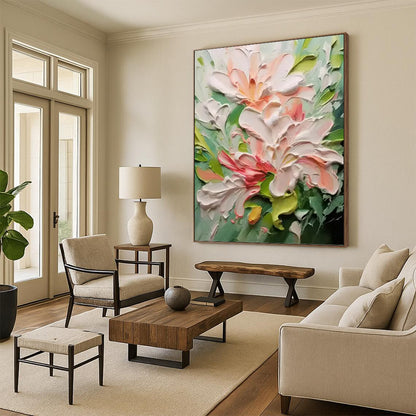 Cheerful Hand - Painted Textured Abstract on Canvas for Bedroom & Bar DKH1396