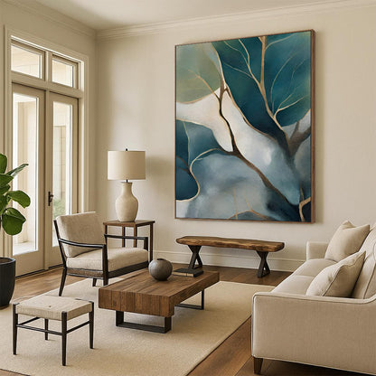 Massive-Sized Hand-Painted Abstract Artwork for Office Boardroom & Strategy Room LargeART2253