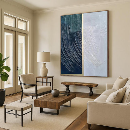 Contemporary hand-painted abstract artwork featuring vibrant colors and dynamic shapes creating an immersive visual experience for modern spaces. DLZ1763