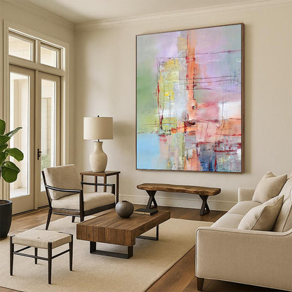 Gigantic Hand-Painted Abstract Mural for Dining Room & Bar LargeART2259