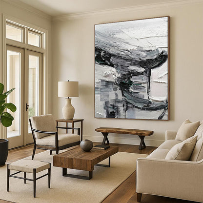 Sumptuous Hand - Painted Textured Abstract Mural for Bar & Hotel DKH1297