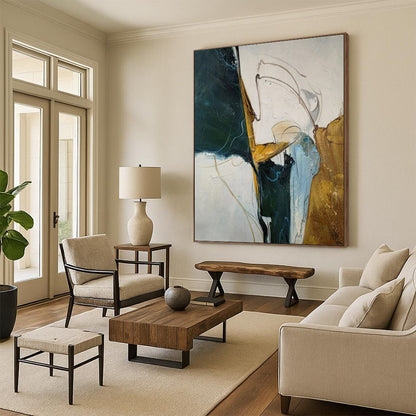 Expansive-Scale Hand-Painted Abstract Wall Art for Bedroom & Dining Room LargeART2336