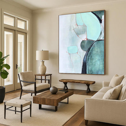 Large-Scale Custom Abstract Paintings: Handmade Textures for Bedroom & Living Room DTP250