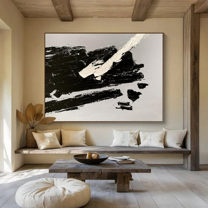 “Elemental Fusion” Oversized Abstract Art for Office & Dining Room DKH284
