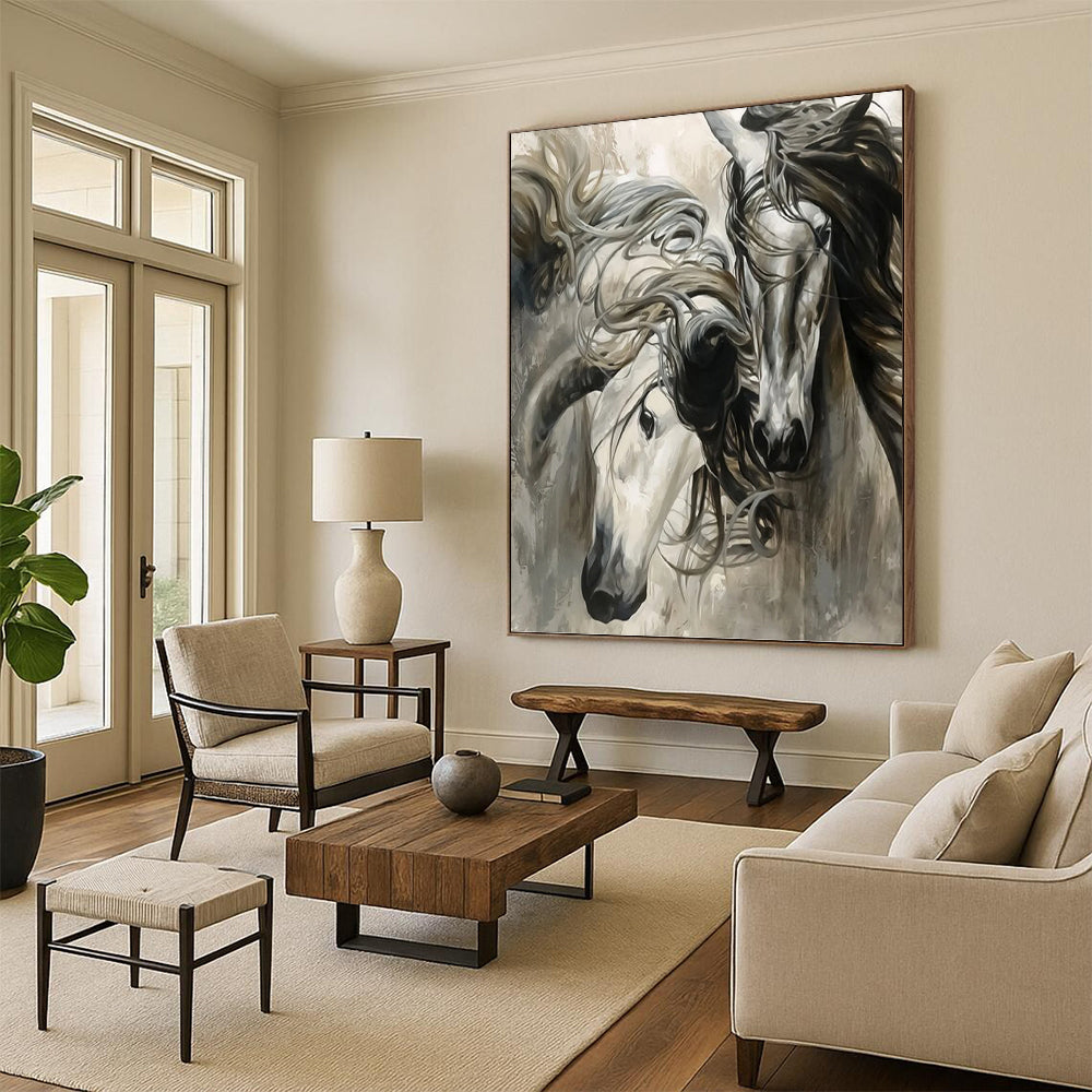 Vertical Hand - Painted Textured Custom Abstract Creation for Bedroom and Office DKH1644