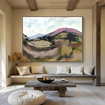 Vibrant Mountain Landscape - Oversized Eclectic Dining Room Art DLZ126