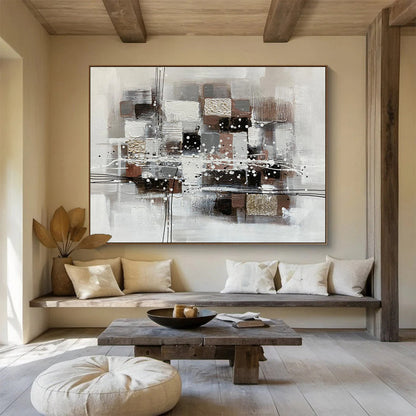 “Dynamic Reverberations” Giant Abstract Artwork for Living Room & Dining Room DKH354