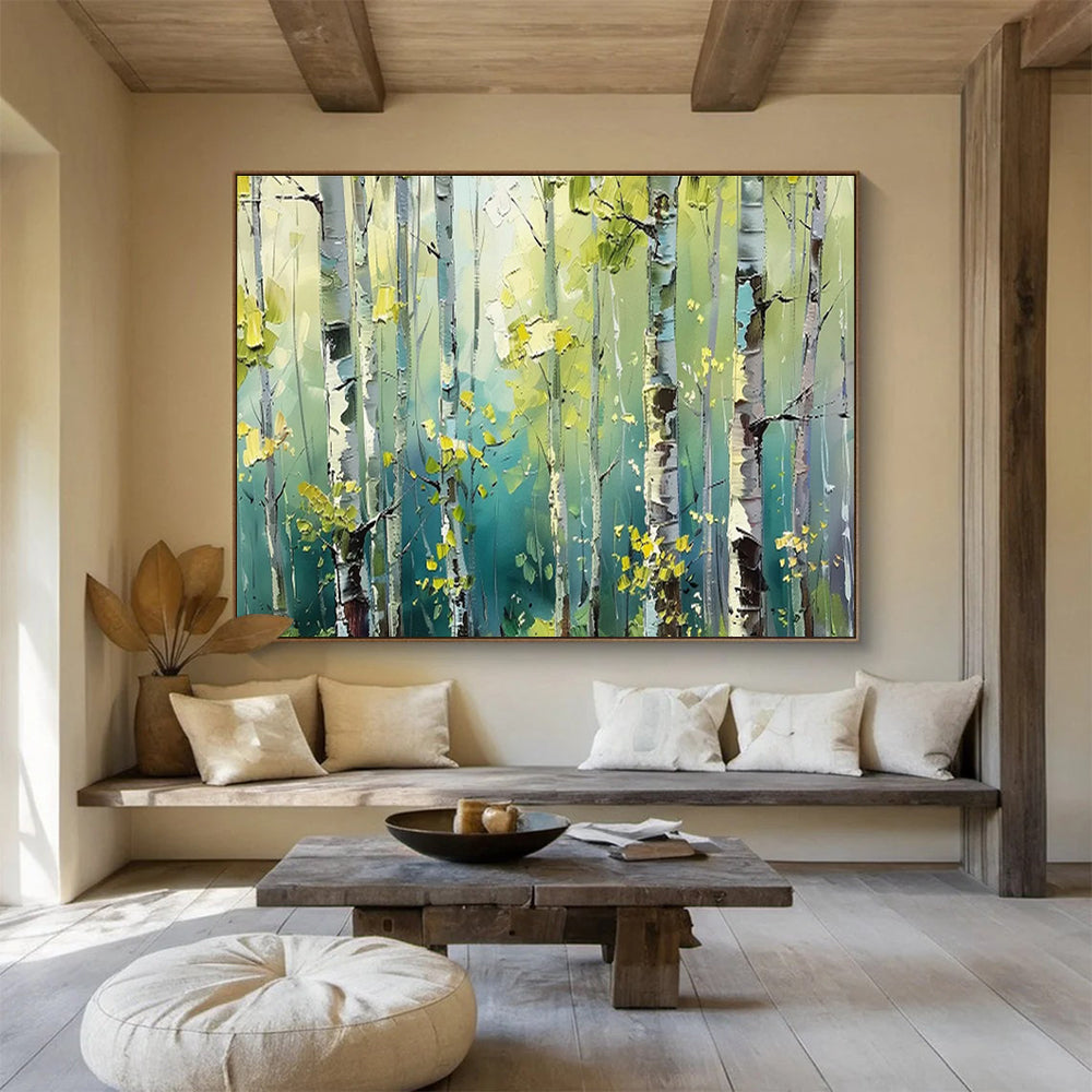 Massive Textured Hand - Painted Abstract Wall Mural for Decor Enhancement DKH670