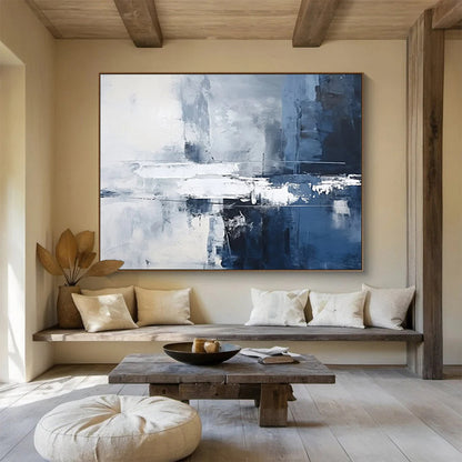 Blue - Gray Abstract Cityscape - Modern Office Decor DLZ103