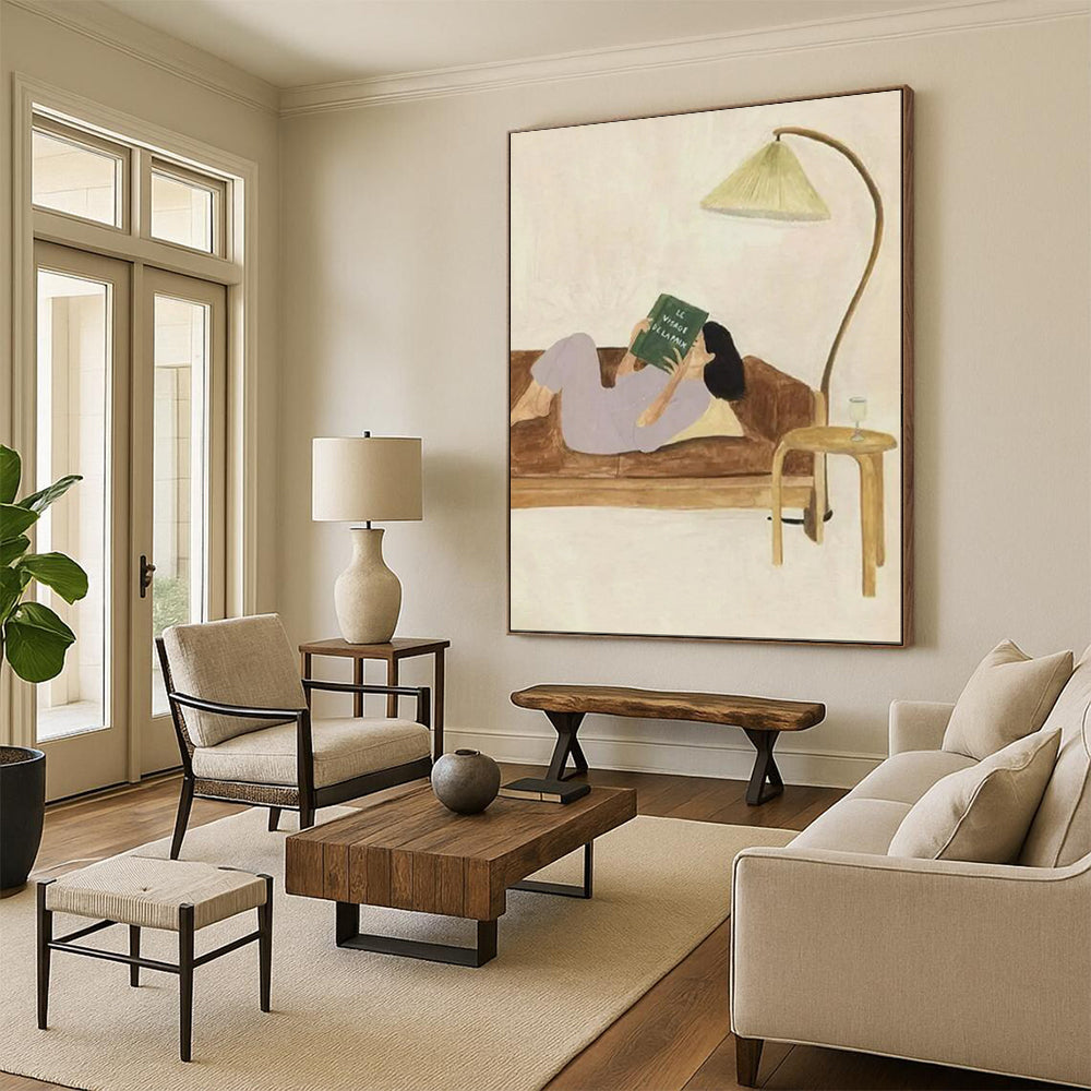 Large-Scale Textured Abstract Wall Art for Bedroom & Study LargeART2107