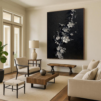 Colossal - Sized Vertical Hand - Painted Custom Abstract Dithyramb (with Expressive Textures), for Living Room and Bar DKH1543