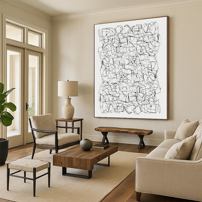 arge-Scale Hand-Painted Abstract Canvas for Entryway & Living Room LargeART2315