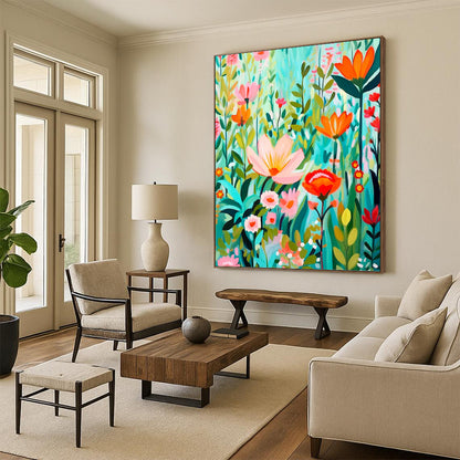 Titanic - Scale Vertical Hand - Painted Custom Abstract Saga (with Frost Textures) for Bedroom and Living Room DKH1595