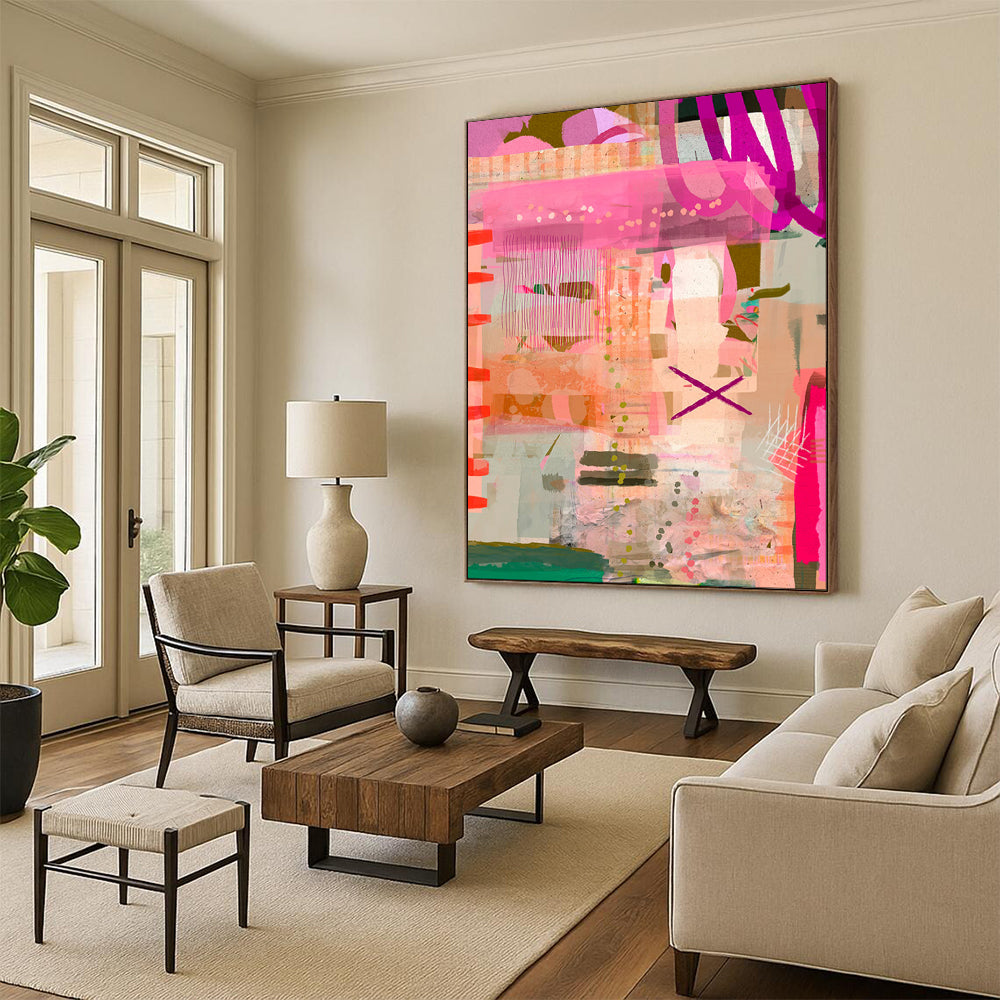 Hand-Painted Personalized Abstract Canvas for Hallway & Hotel LargeART1816