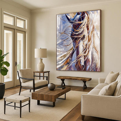 Custom Vertical Hand - Painted Large Abstract Gem for Bedroom and Hallway DKH1653