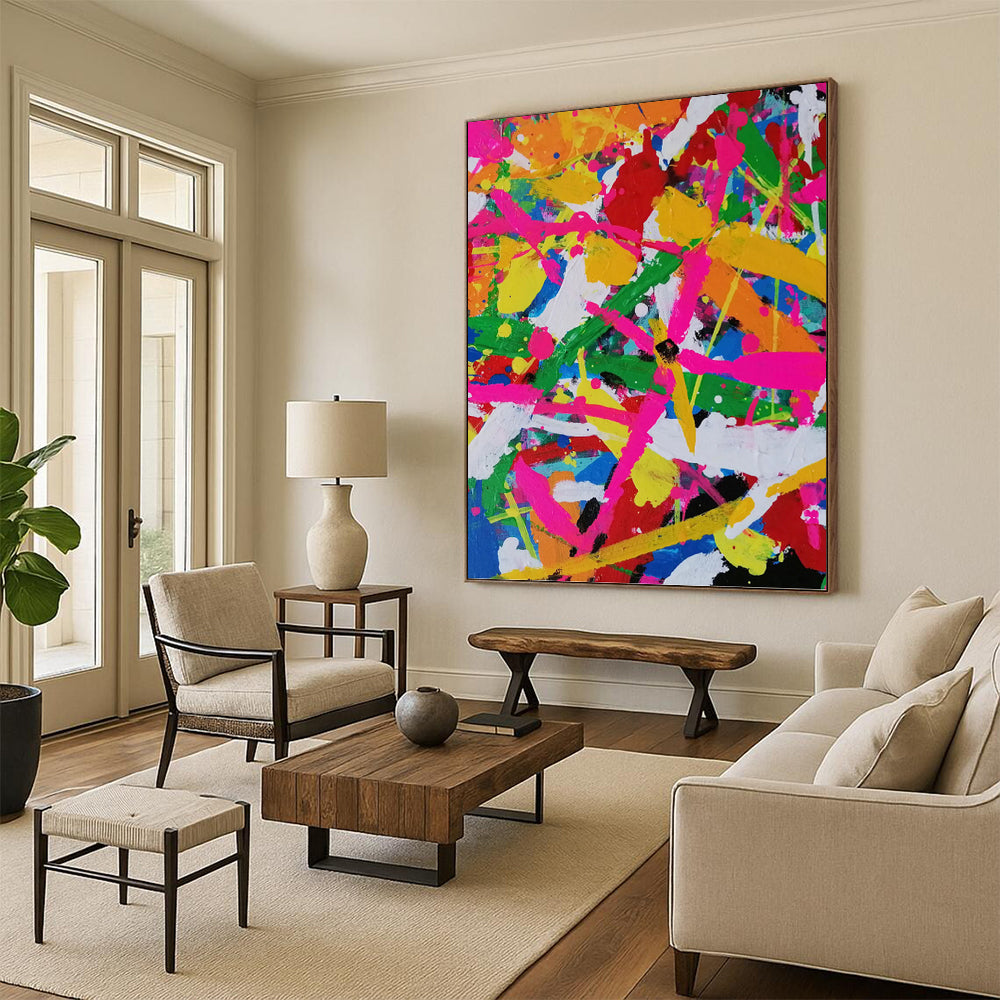 Warmly Large - Scale Hand - Painted Textured Abstract for Veterinary Clinic & Pet Grooming Salon DKH1260