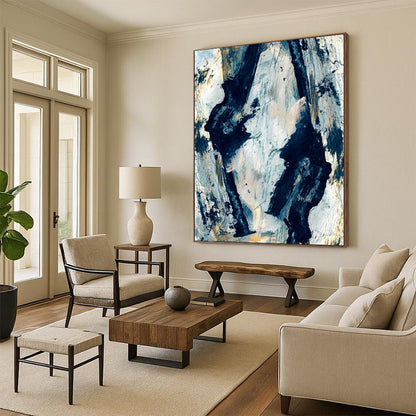 Big-Size Custom Abstract Paintings: Hand-Painted Textures for Your Space DTP172
