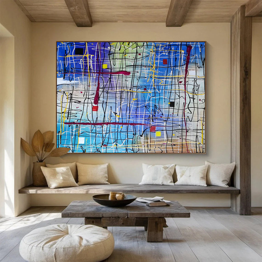 Groundbreaking Original Vast - Scale Textured Hand - Crafted Abstract Canvas for Innovative Design DKH849
