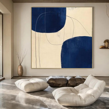 Huge Hand-Painted Contemporary Abstract Painting for Family Home Pet Lounges