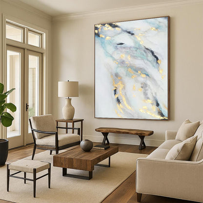 Super-Sized Custom Abstract Canvas for Kids’ Playroom Climbing Wall Area