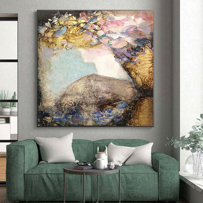 Enormous Personalized Abstract Canvas for Greenhouse Planting Bench Wall