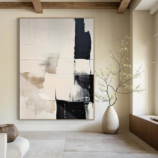 Monumental Hand-Painted Abstract Art for Corporate Training Room Interiors