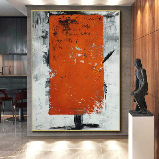 Monumental Custom Abstract Painting for Home Library Bookcase Back Walls