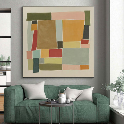 Giant Made-to-Order Abstract Painting for Living Room Bookshelf Feature Walls
