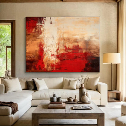 Giant Contemporary Abstract Painting for Home Theater Screen Surround in Modern Setups