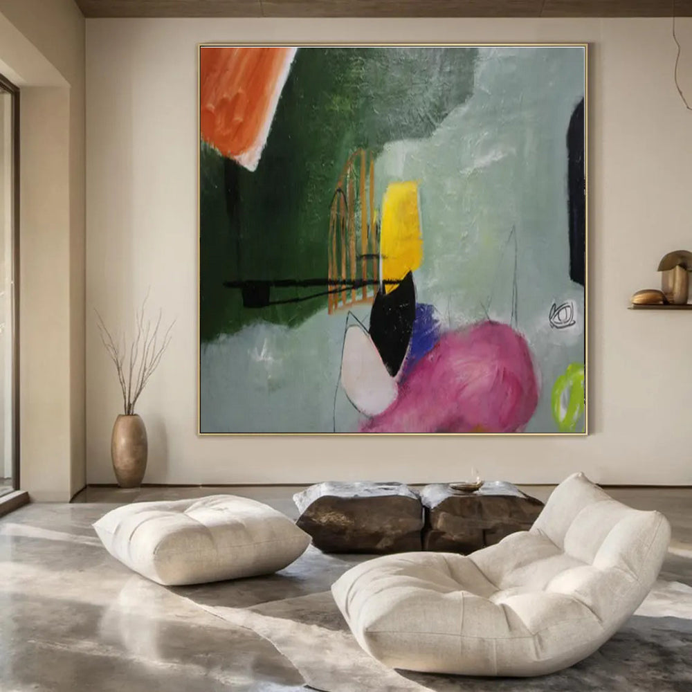 Hand-Painted Personalized Abstract Painting for Dining Room & Hotel Meeting Rooms