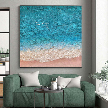 Extra-Huge Abstract Digital-Inspired Hand-Painted Painting for Home Music Studio Wall