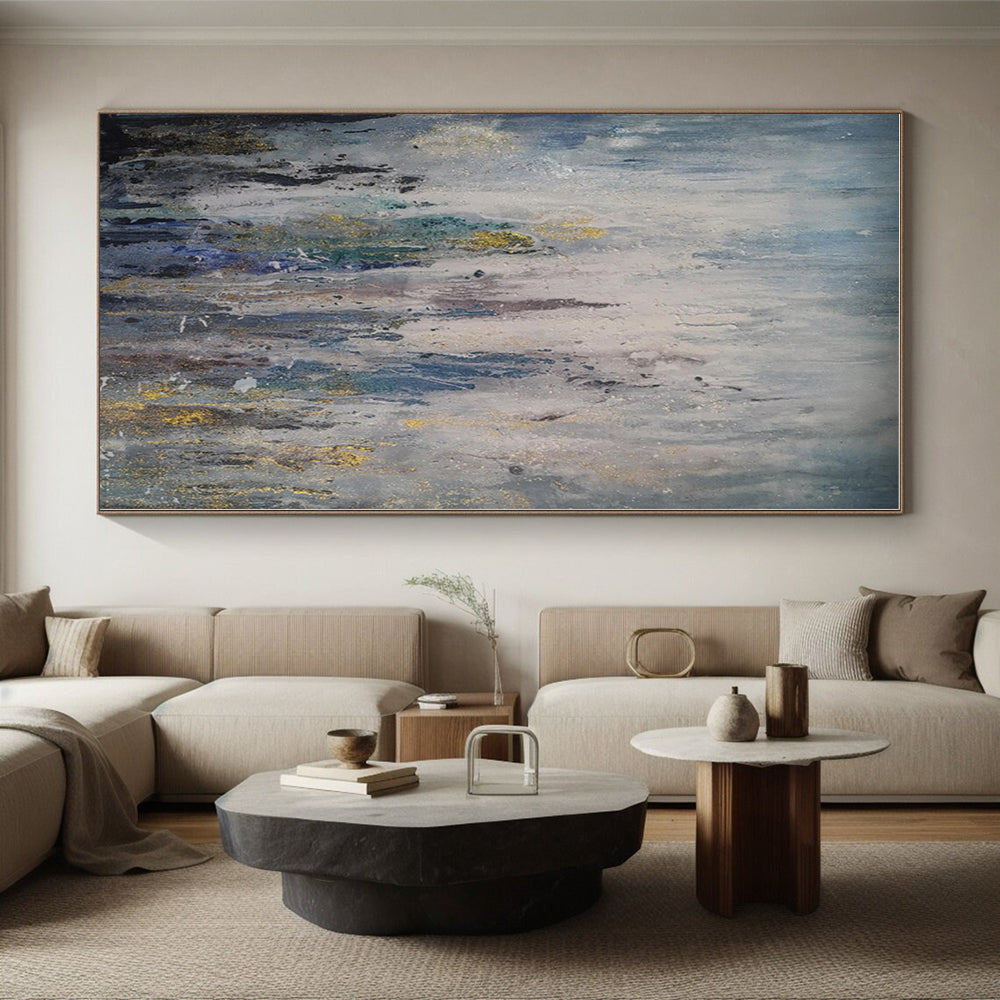 Vast Abstract Watercolor Hand-Painted Canvas for Nursery Cradle Wall