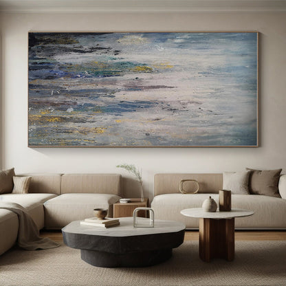 Vast Abstract Watercolor Hand-Painted Canvas for Nursery Cradle Wall