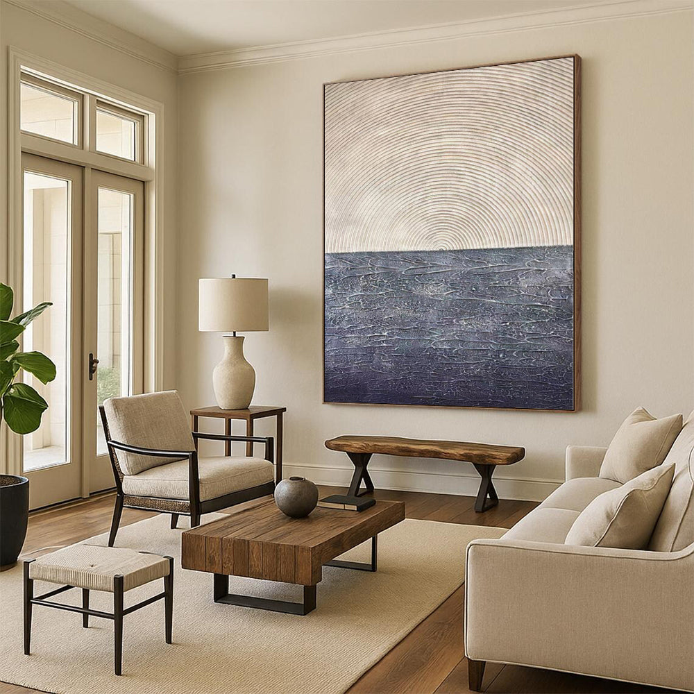 Monumental Custom Abstract Painting for Sunroom Skylight Ceiling Panels