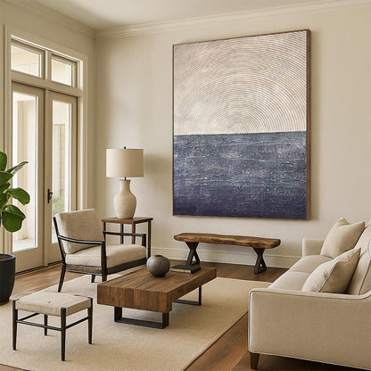 Monumental Custom Abstract Painting for Sunroom Skylight Ceiling Panels