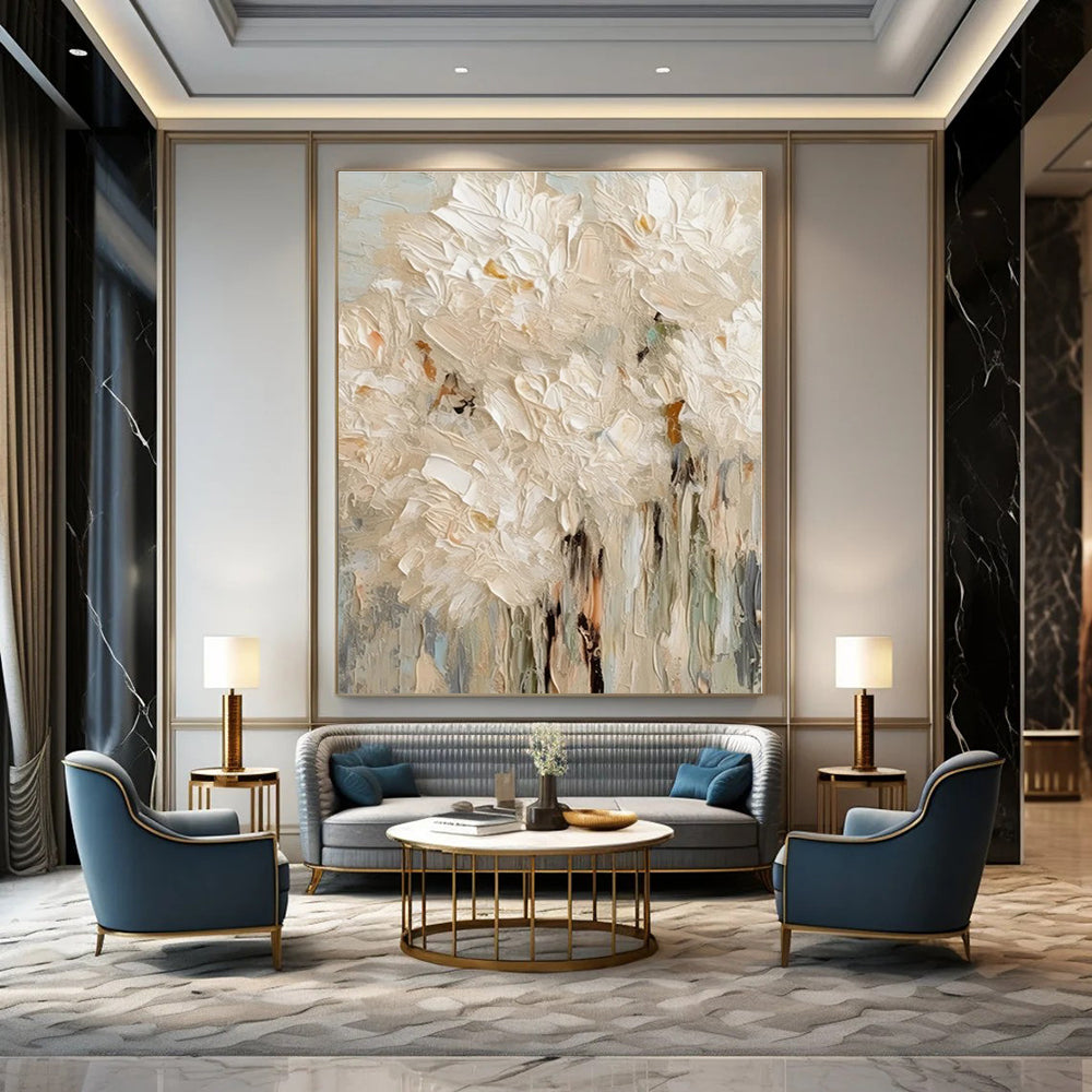 Oversized Custom Hand-Painted Abstract Painting for Office and Bar