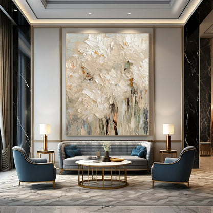 Oversized Custom Hand-Painted Abstract Painting for Office and Bar