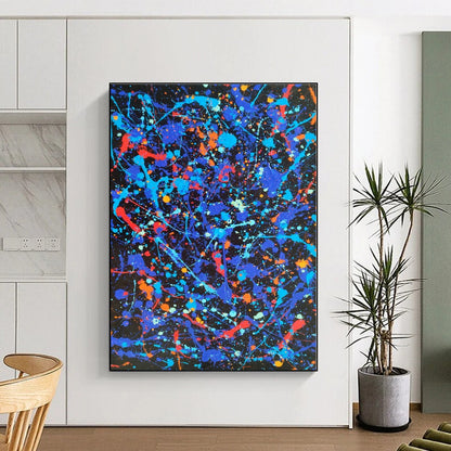 Massive Custom Abstract Painting for Home Library Bookcase Backdrop Wall
