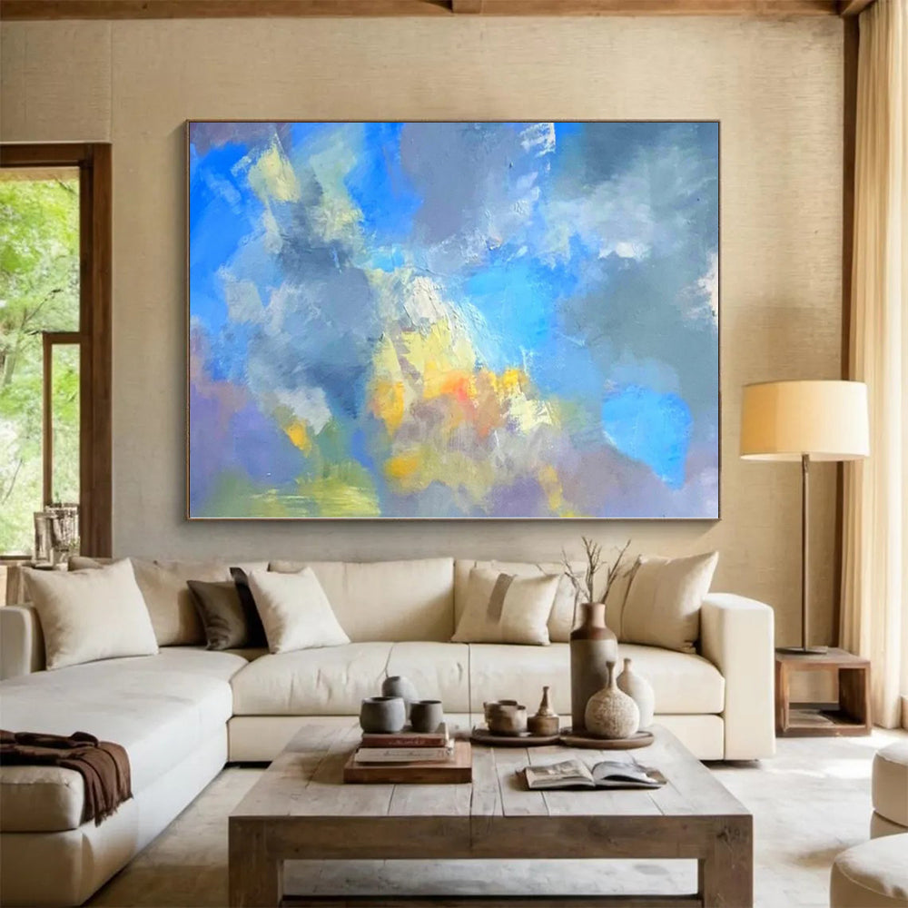 Grand Abstract Painting for Treehouse Lookout Points - Hand-Painted Mixed Media on Canvas