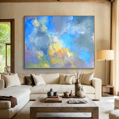Grand Abstract Painting for Treehouse Lookout Points - Hand-Painted Mixed Media on Canvas
