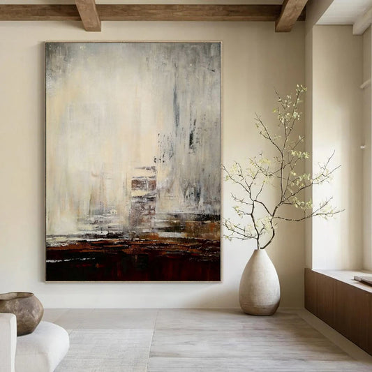 Grand Abstract Painting for School Bus Conversion Interiors - Hand-Painted Acrylic on Canvas