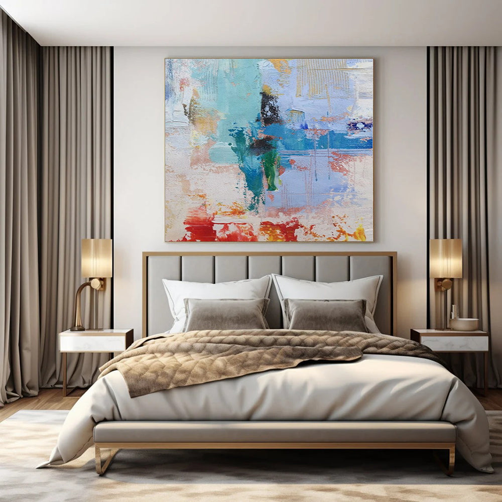 Large-Scale Custom Hand-Painted Abstract Art for Living Room & Dining Room