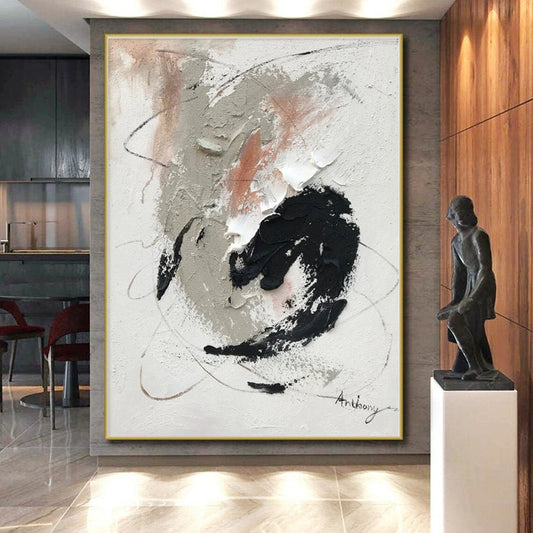 Made-to-Order Large Hand-Painted Abstract Canvas for Greenhouse Planting Area Wall