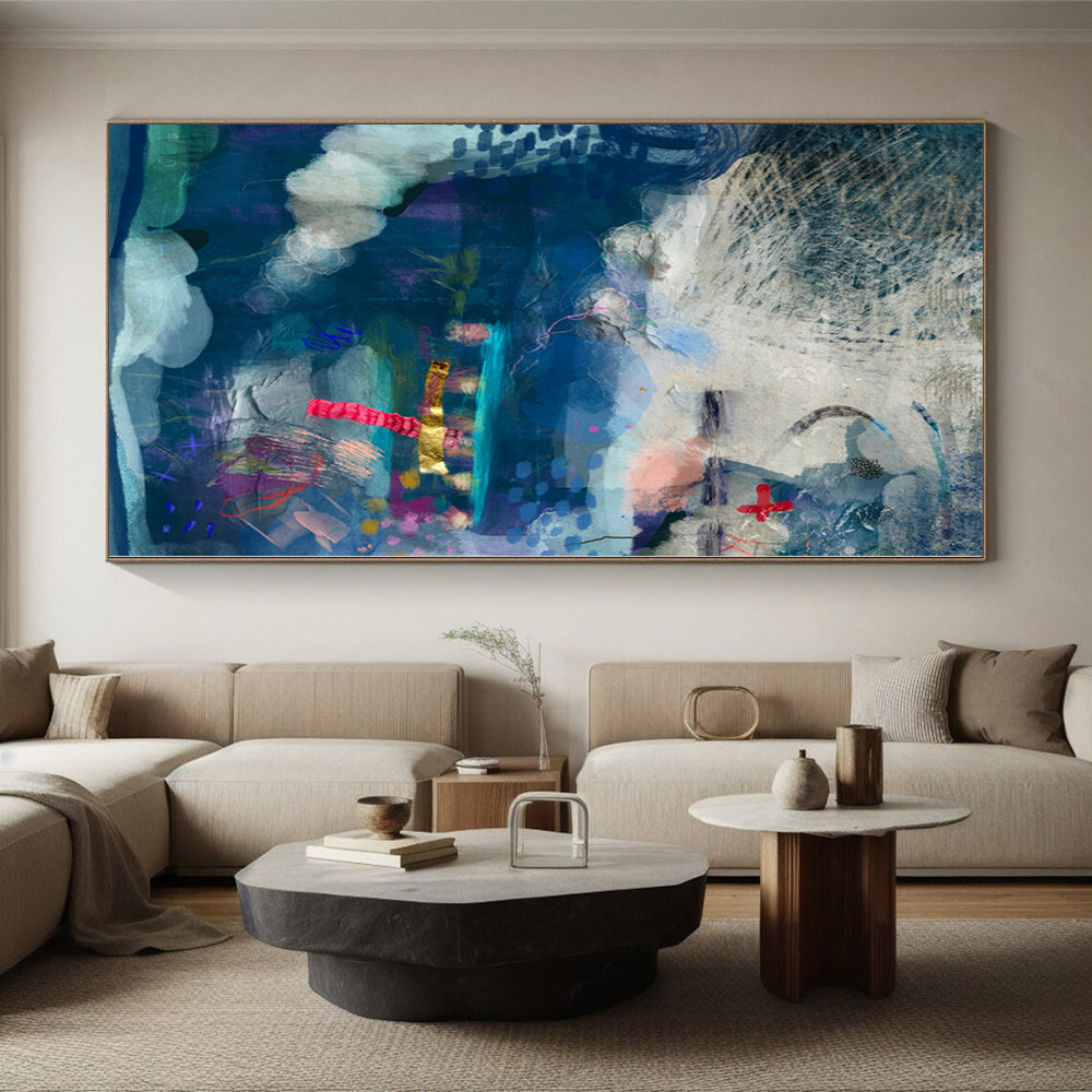 Immense Hand-Painted Abstract Wall Art for Co-Working Spaces