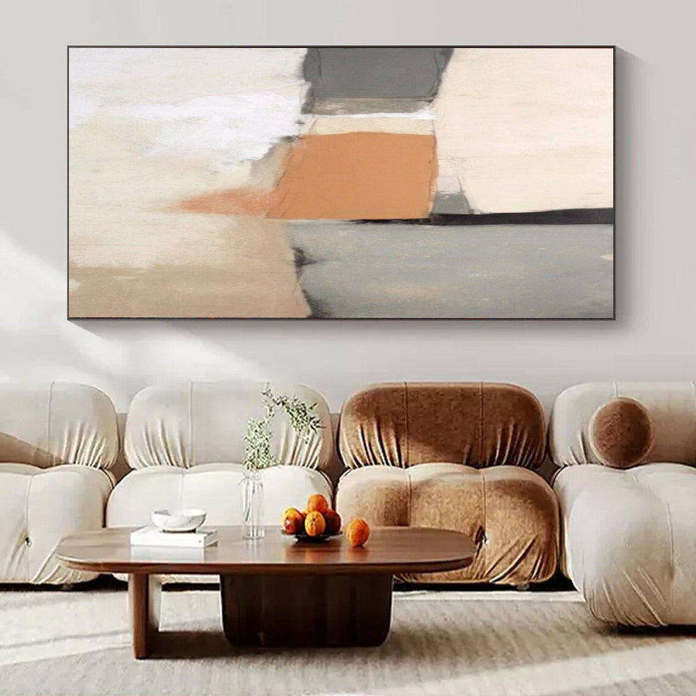 Oversized Hand-Painted Contemporary Abstract Mural for Family Dining Halls