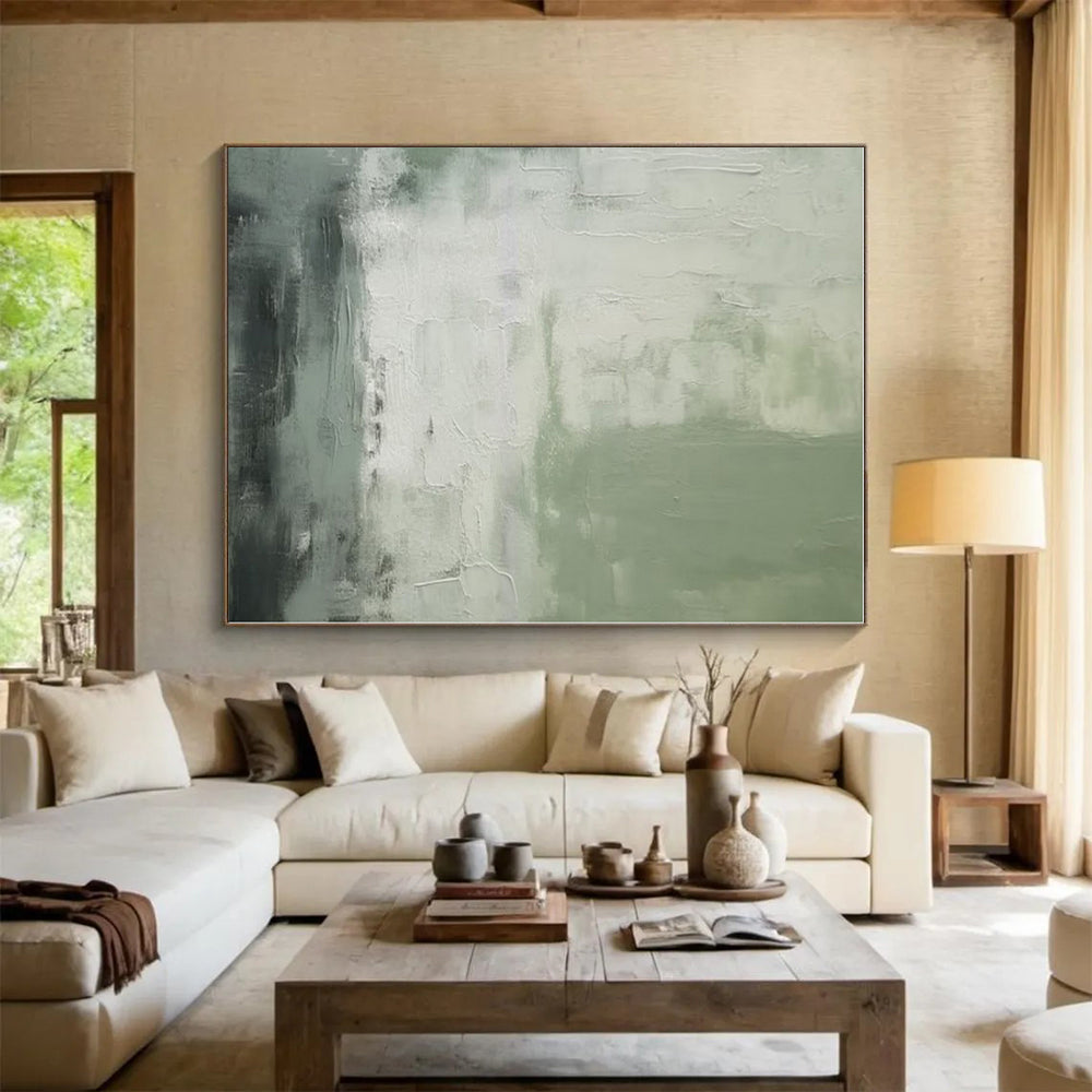 Huge Hand-Finished Abstract Painting for Hallway Transition Wall