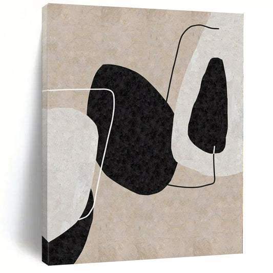 Sleek Hand-Painted Abstract Art for Living Room Behind Entertainment Centers